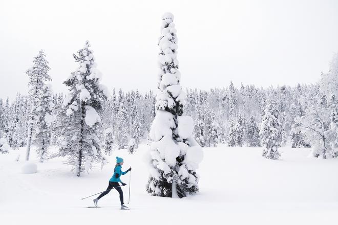 Esquí de fondo en Ylläs, Finlandia.
