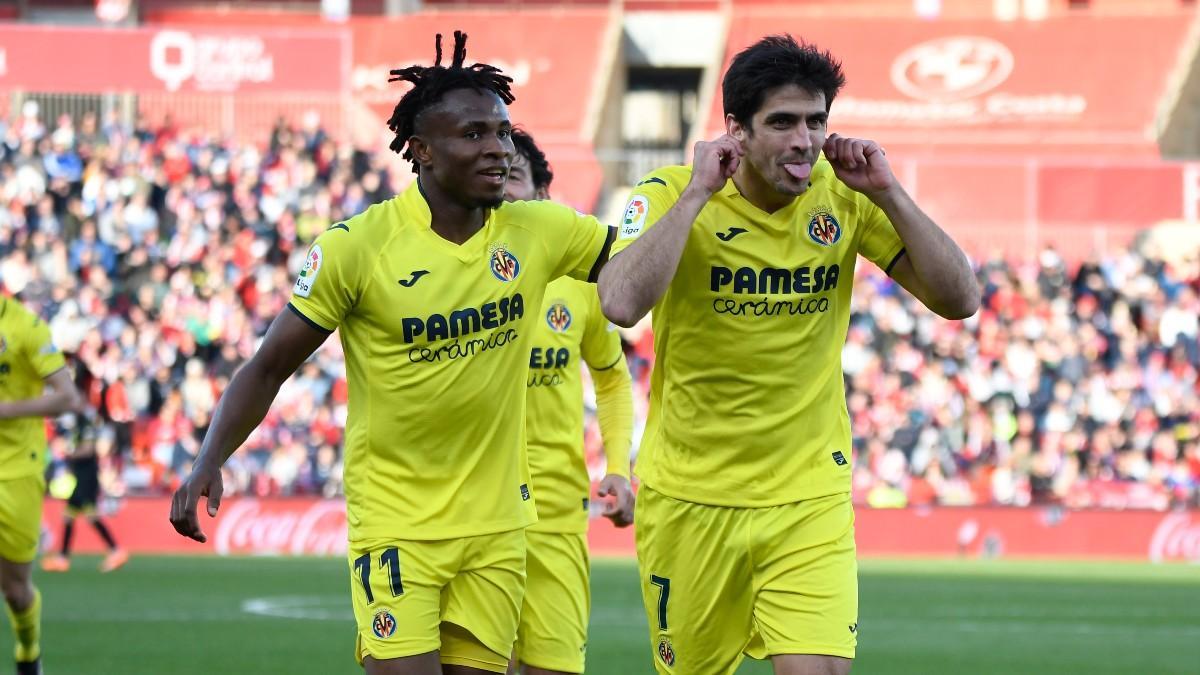 Gerard Moreno celebra su gol ante el Almería