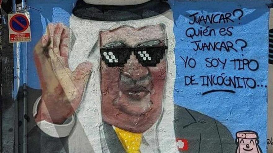 El graffiti del Rey Emérito vuelve a mutar