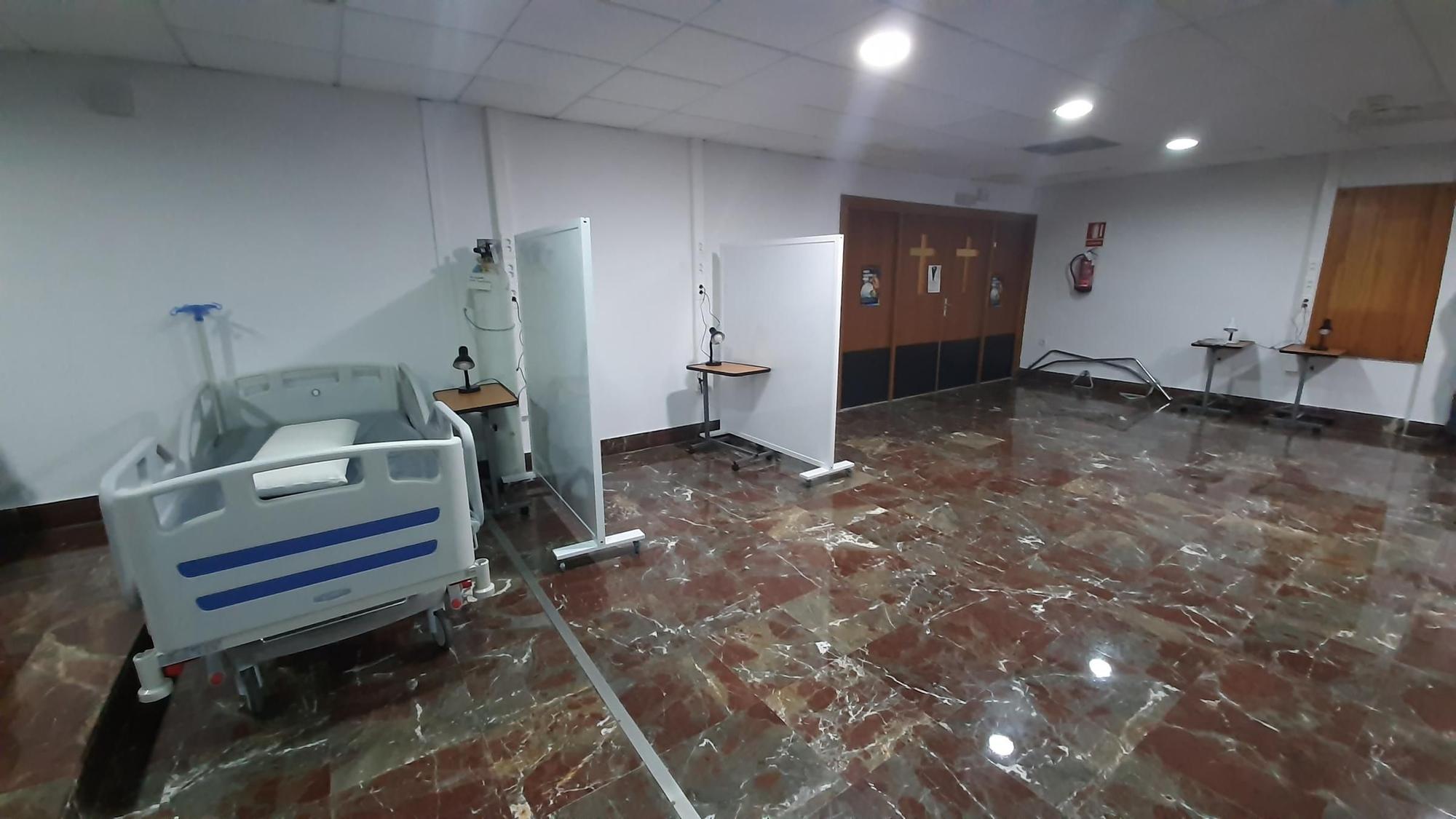 Así ha habilitado el Hospital General la cafetería y la capilla para enfermos sin covid-19