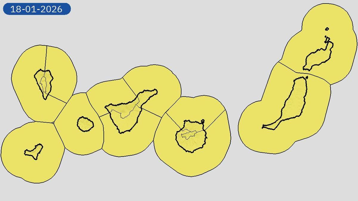 Aviso amarillo en todo el archipiélago.