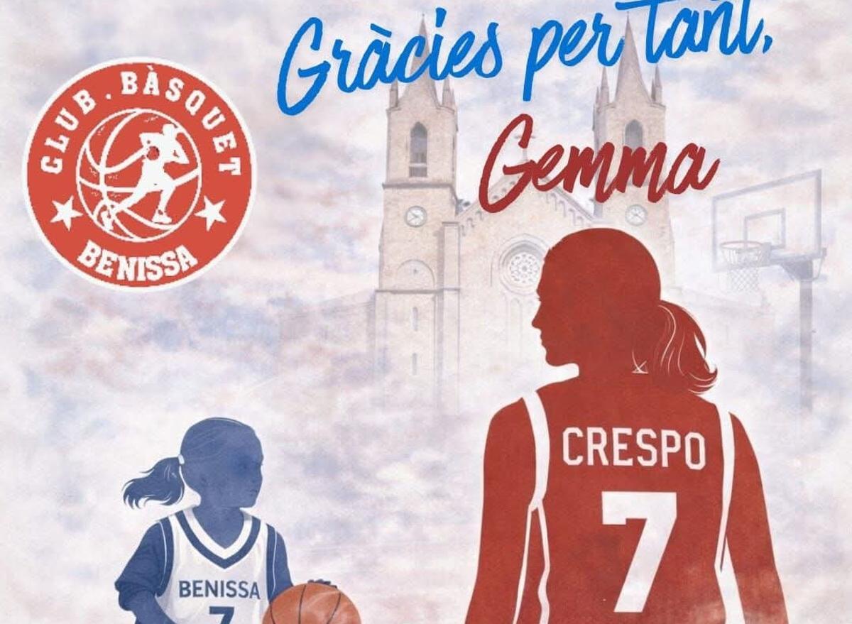 La imagen que ha difundido el club de bàsquet de Benissa