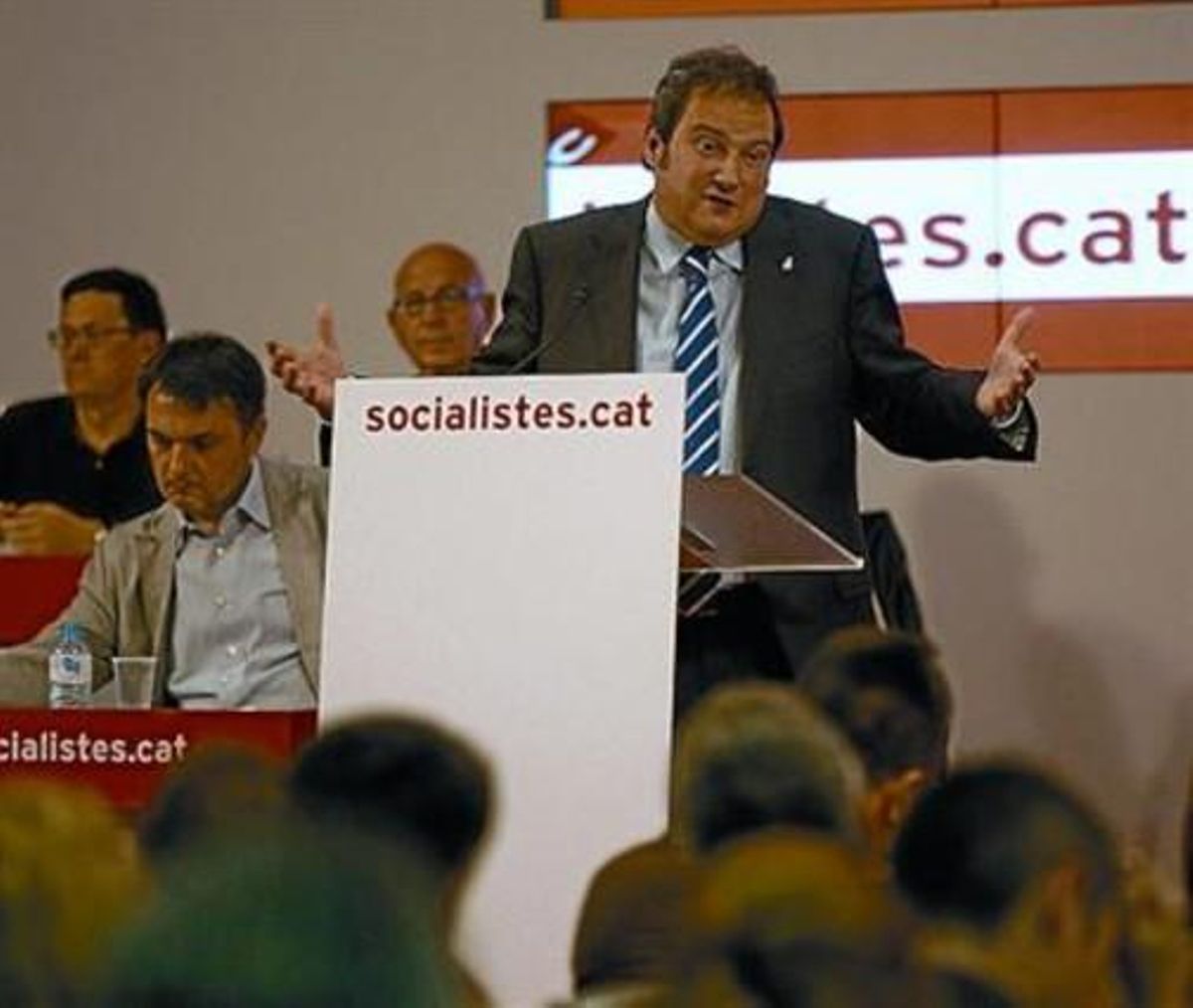 Hereu, ahir, en la presentació d’un informe polític sobre el 22-M. Hereu, ahir, en la presentació d’un informe polític sobre el 22-M.