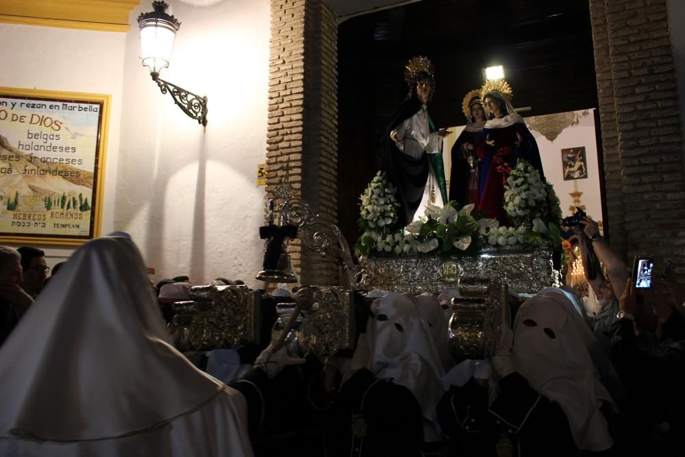 Salida de la cofradía de Santa Marta, el Martes Santo en Marbella.