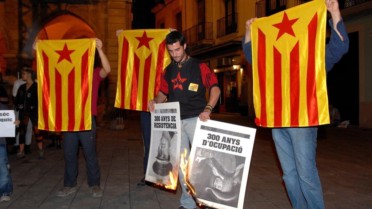 Protesta independentista en Lleida, el año pasado.