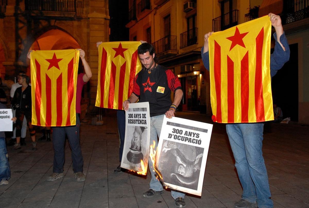 Protesta independentista en Lleida, el año pasado. 