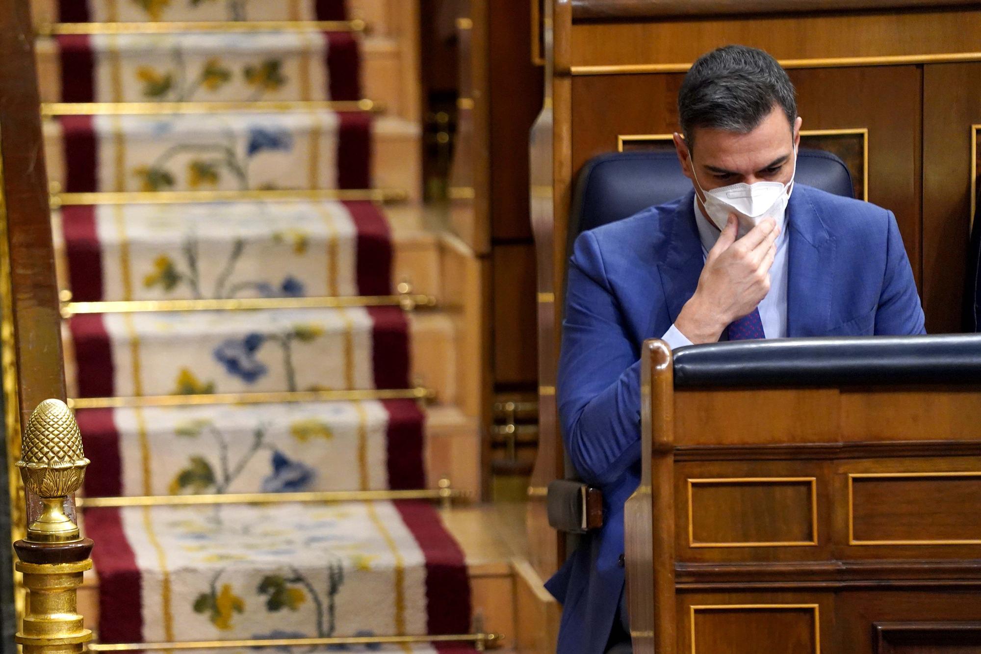 Pedro Sánchez durante la sesión de control al Gobierno.