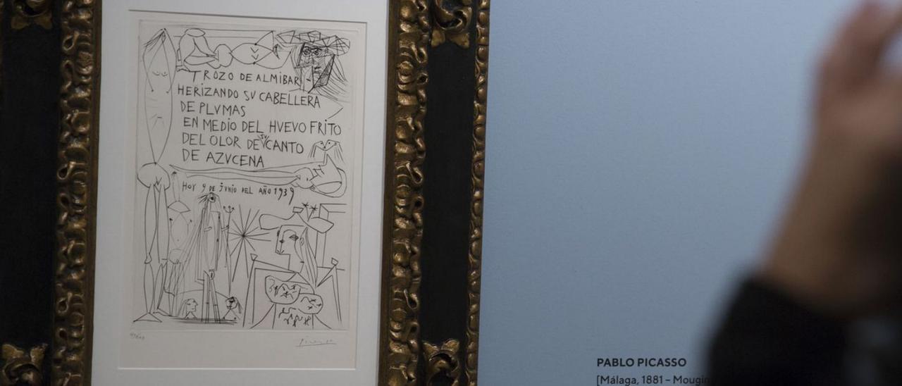 El grabado El trozo de Almíbar, contenido en el libro de Picasso &quot;El entierro del Conde de Orgaz&quot;