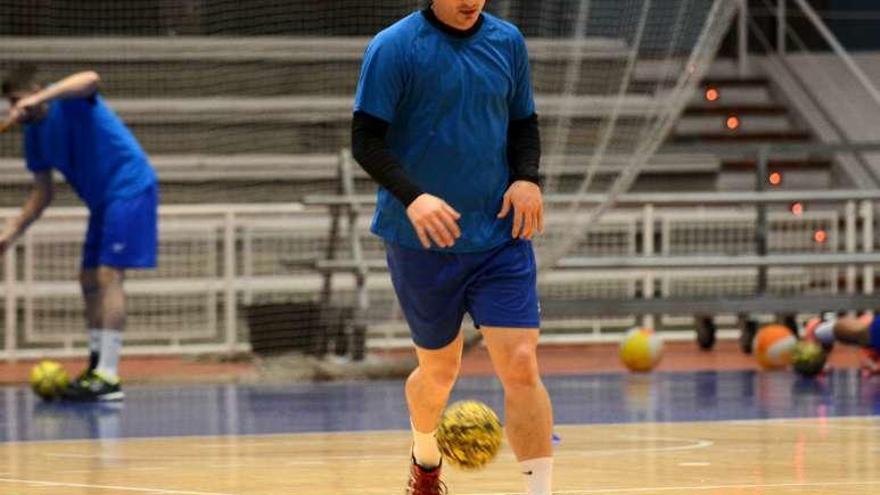 Carlos García, en un entrenamiento/ Rafa Vázquez.