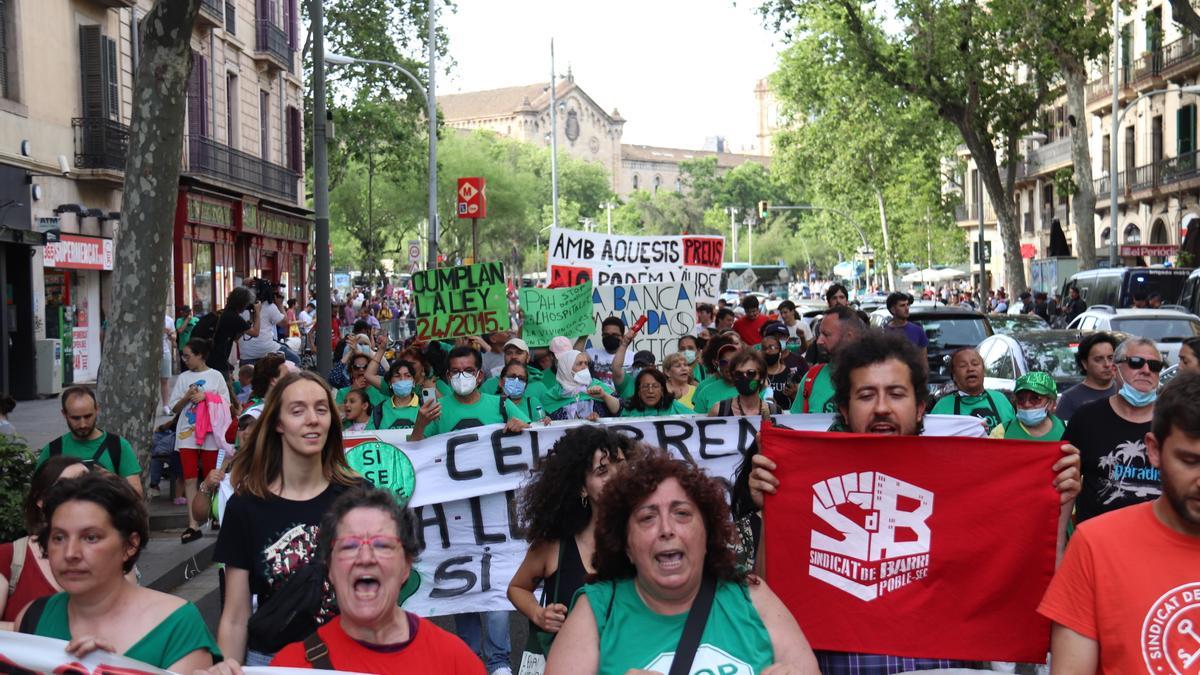 Manifestación en Barcelona contra la &quot;estafa&quot; de la subida de precios generalizada