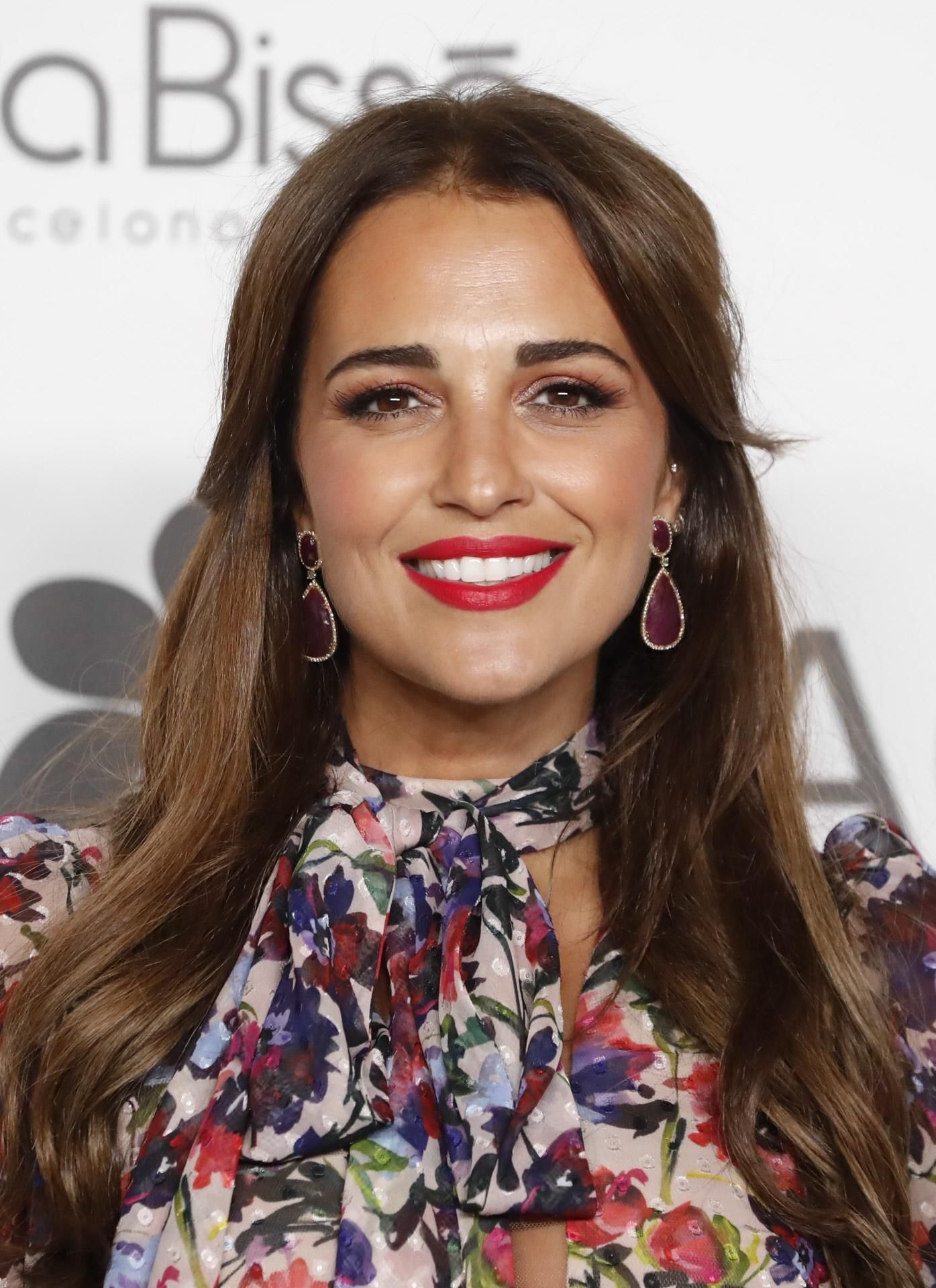 Paula Echevarría con vestido de flores y maxi aberturas
