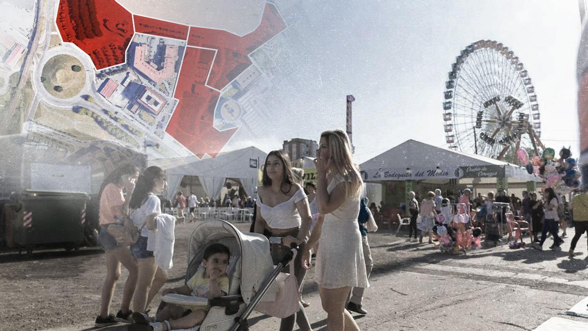 Una vista de la zona de atracciones de la Semana Negra, en una pasada edición en Naval Gijón.