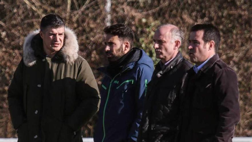 Por la izquierda, César Martín, Roberto Robles, Ángel Martín González y Joaquín del Olmo, ayer, en El Requexón.