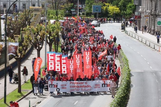 1 de mayo en A Coruña: Manifestación de CCOO y UGT