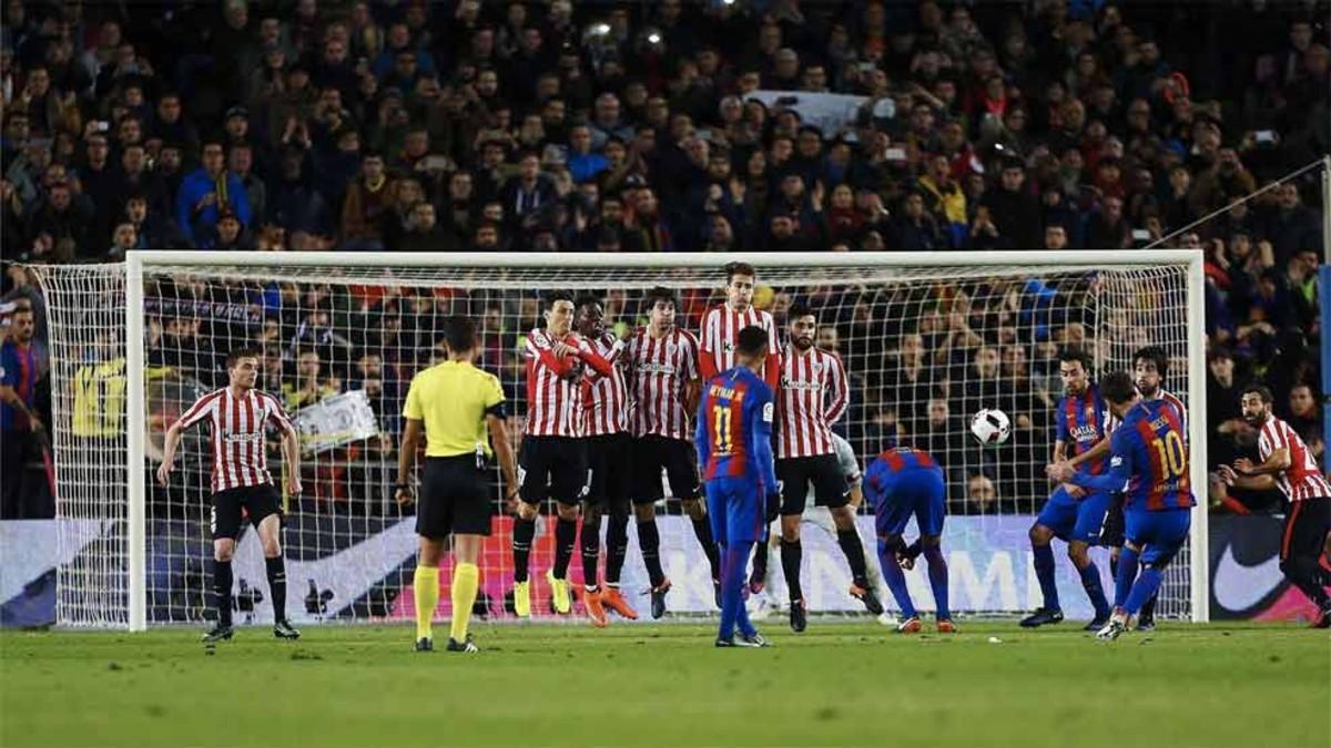 Messi comcluyó su trilogía de goles ante el Athletic