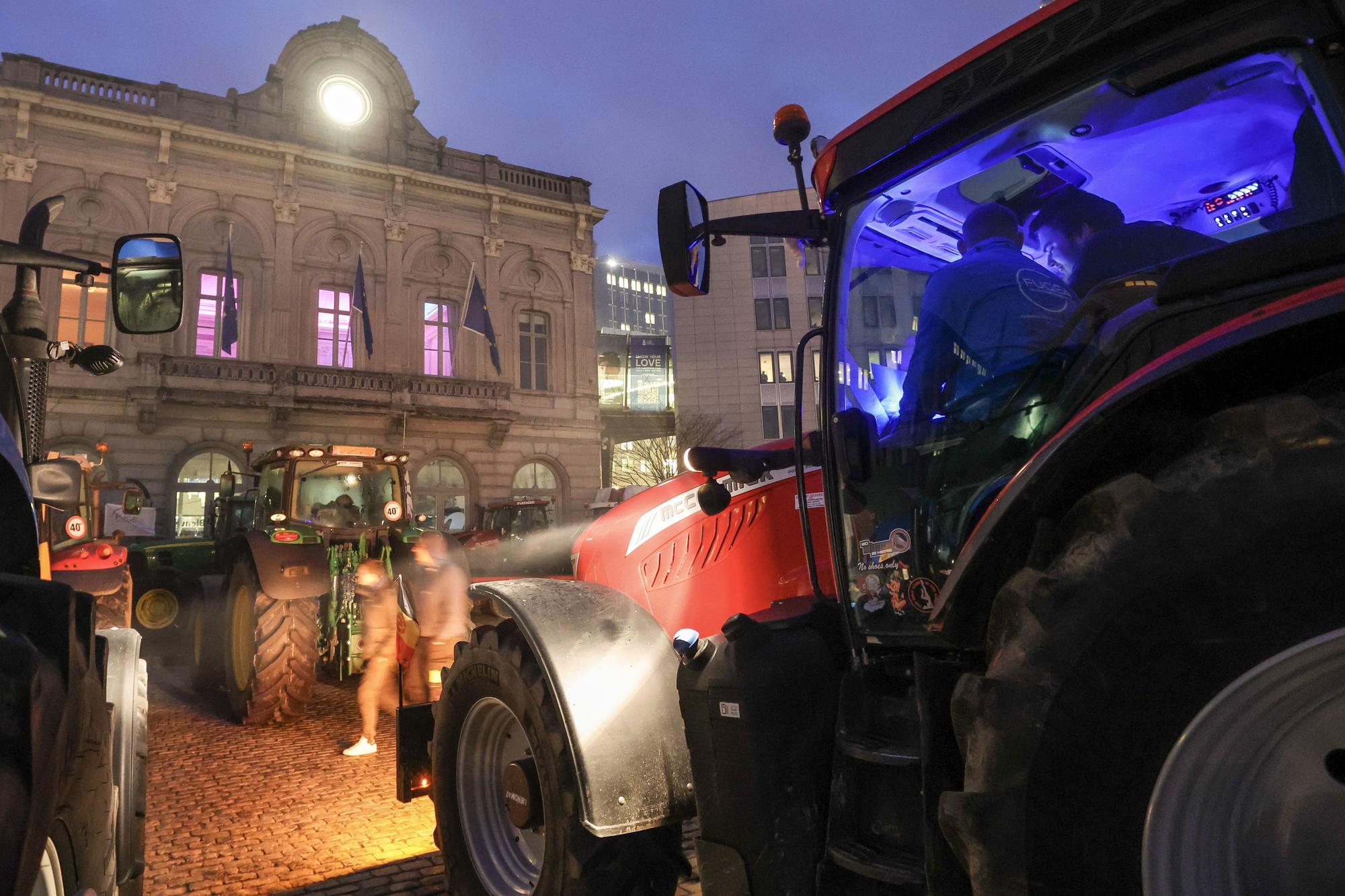 Farmers protest on the sidelines of the EU summit in Brussels