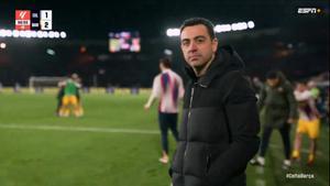 Xavi Hernández, después del gol de Lewandowski