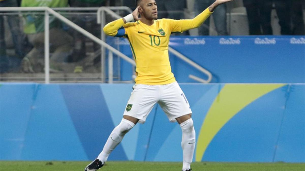 Neymar celebró a lo grande su gol contra Colombia