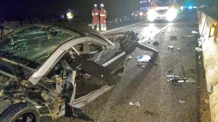 Estado del utilitario tras el accidente.