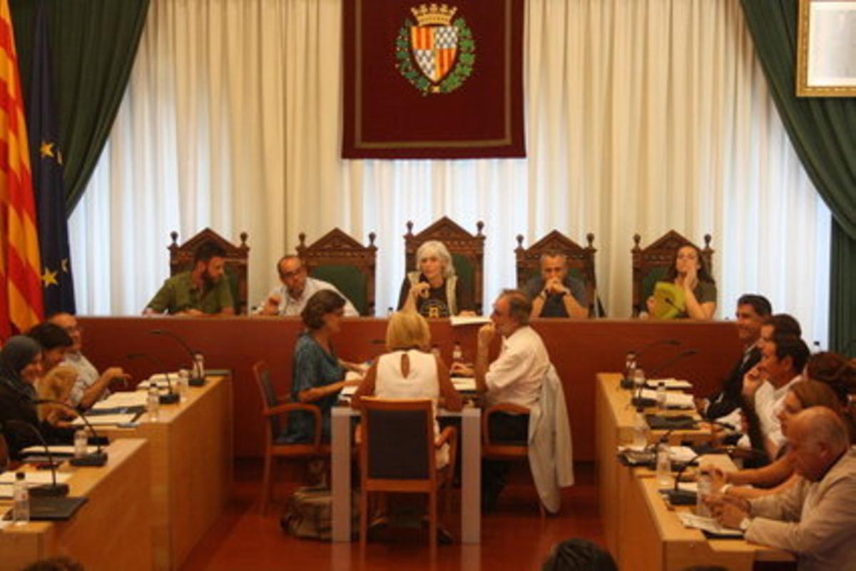 La sala de plens de l’Ajuntament de Badalona.