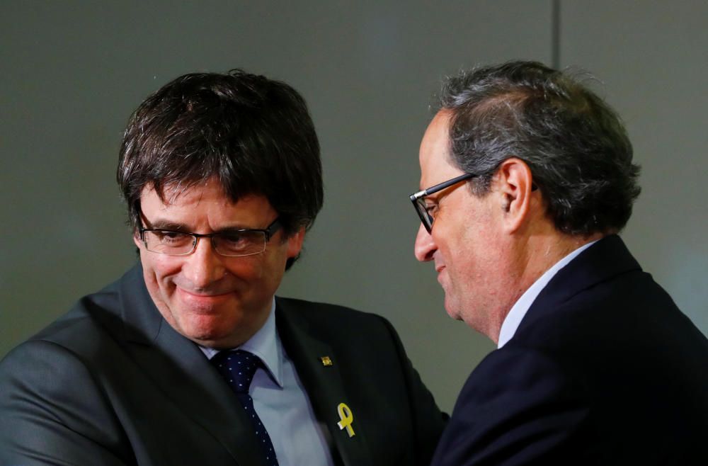 Roda de premsa de Torra i Puigdemont