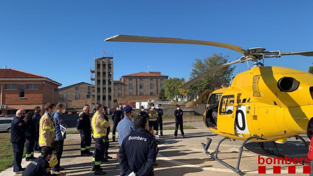 Imatge d&#039;unes pràctiques d&#039;helitransport fetes a Manresa aquest diumenge