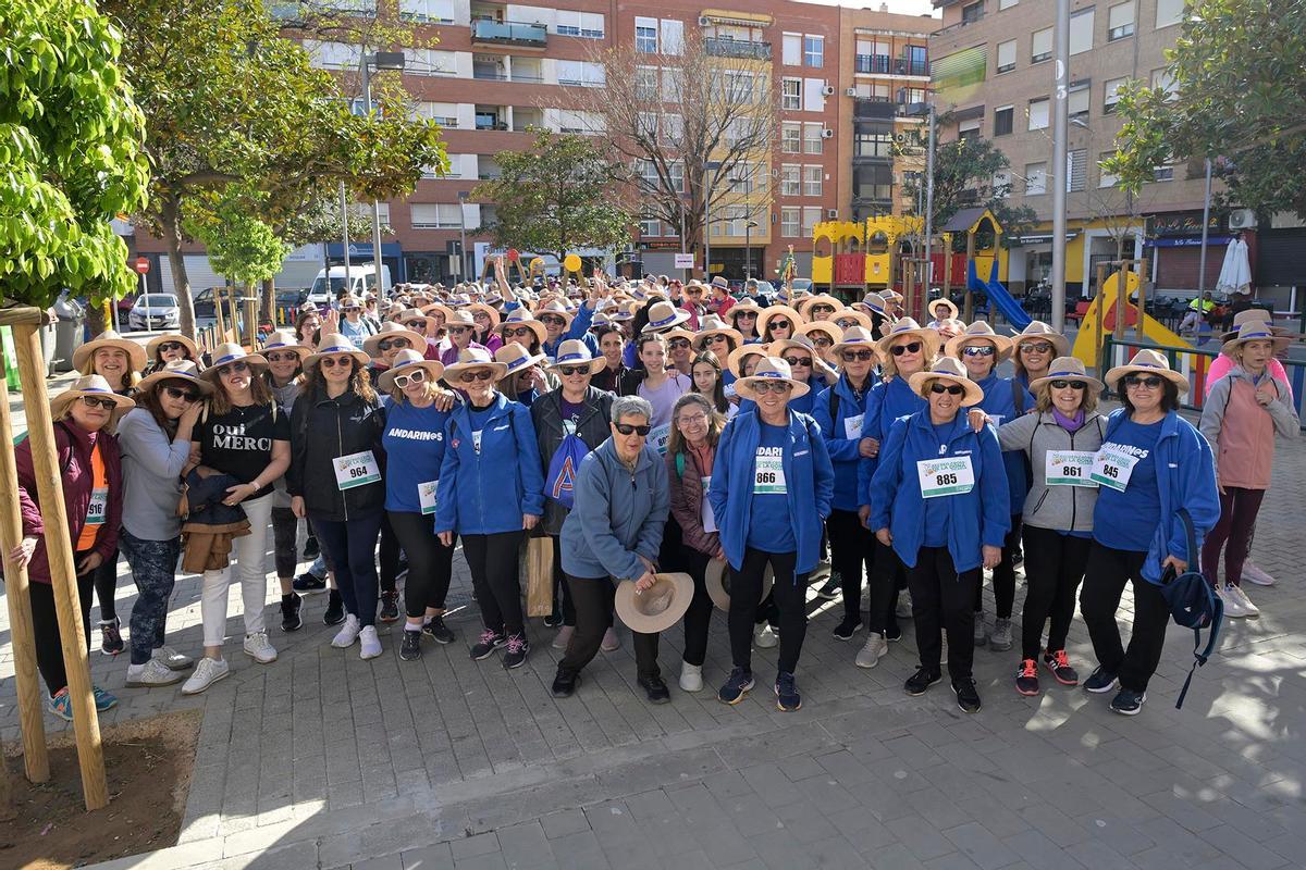 La marcha a pie por los derechos de las mujeres.