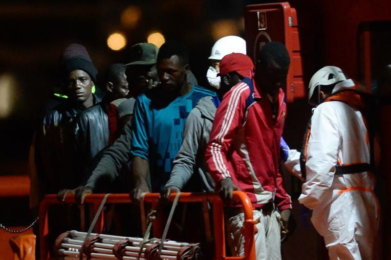 Llegada de inmigrantes a Arguineguín