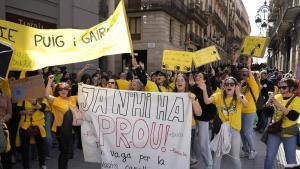 Profesorado catalán durante las movilizaciones de las útlimas semanas.