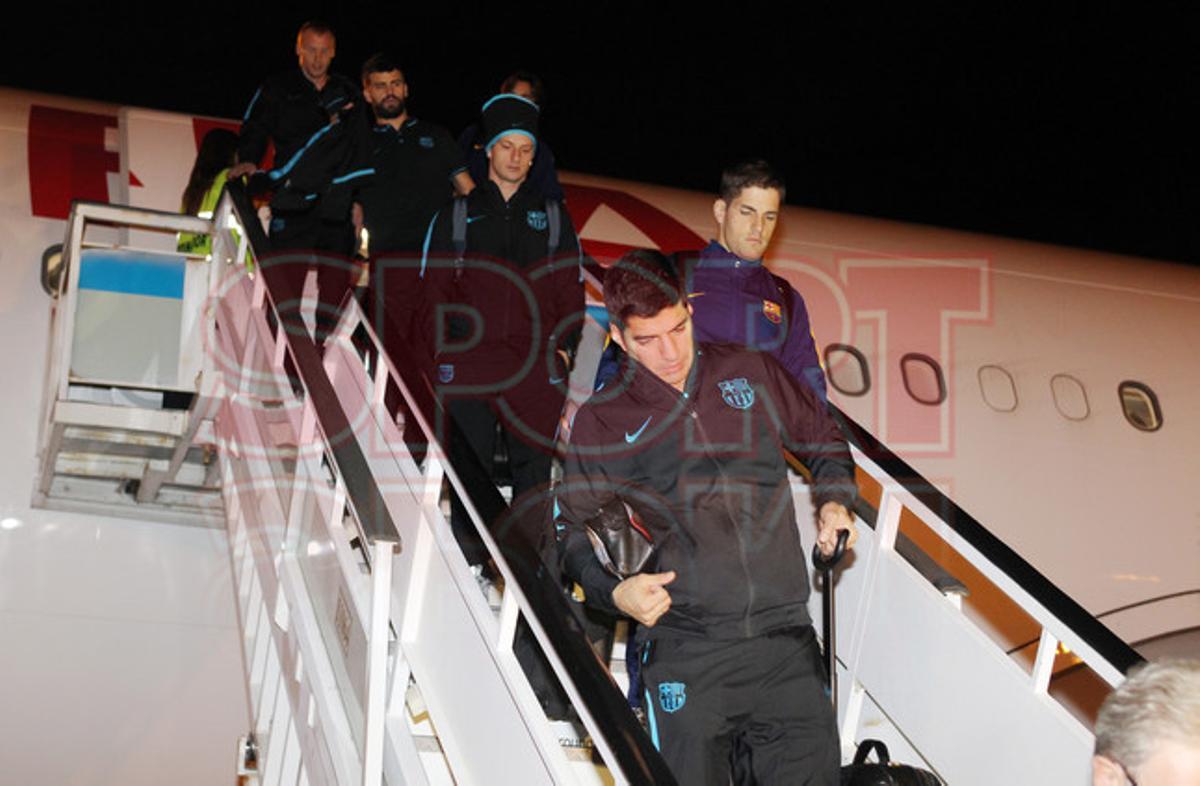 La expedición del Barça aterrizó de madrugrada