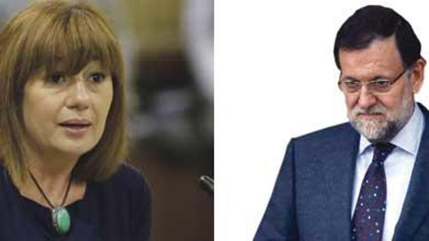 Francina Armengol y Mariano Rajoy.