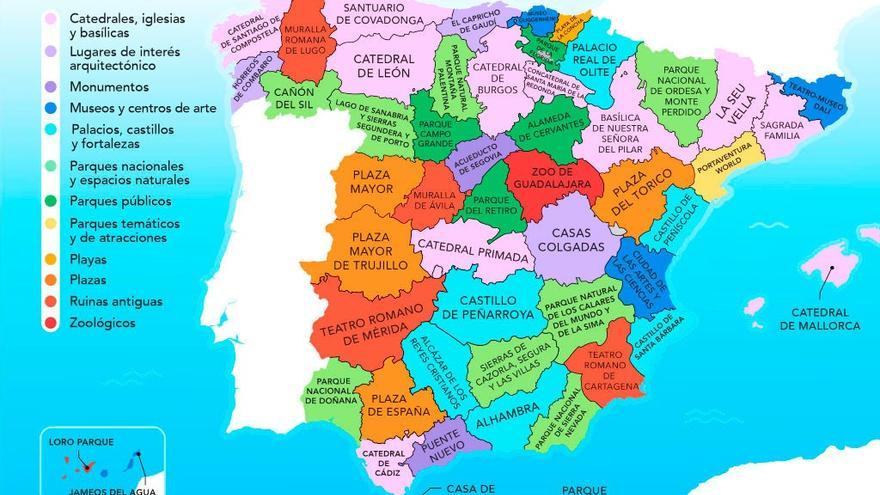 Ideas para viajar en el puente de Todos los Santos: el mapa que desvela la atracción turística de cada provincia