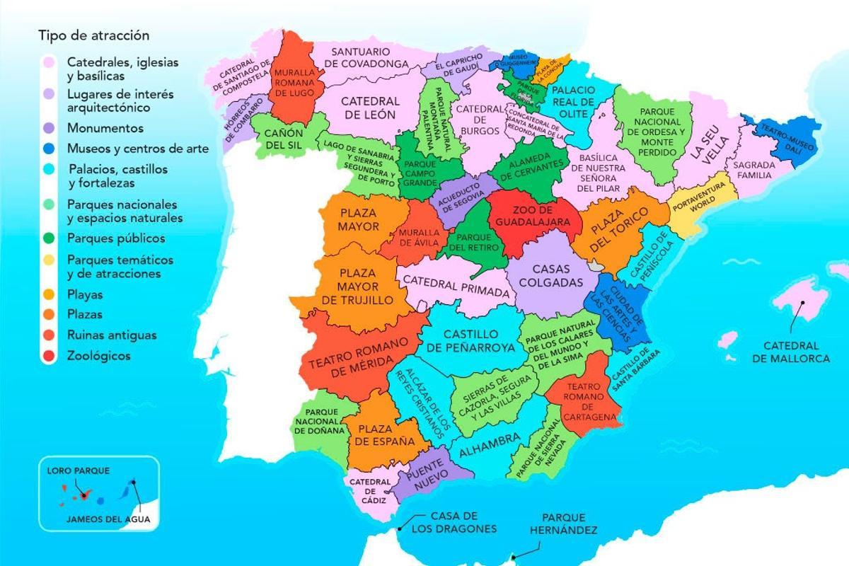 El mapa del turismo en España