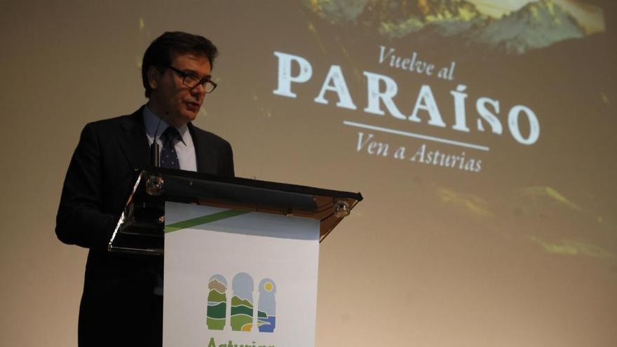 Francisco Blanco, durante la presentación de la campaña de turismo del Principado.