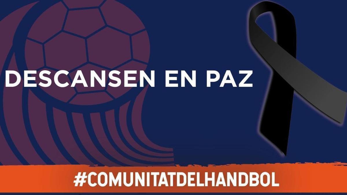 Muestra de pésame de la Federación de Balonmano de la Comunitat Valenciana