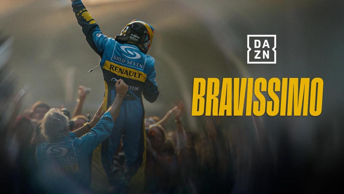 DAZN estrena 'Bravissimo', un documental original con motivo del vigésimo aniversario del histórico Mundial de Formula 1 de 2005 en el que Fernando Alonso se convirtió en el primer campeón del mundo español.