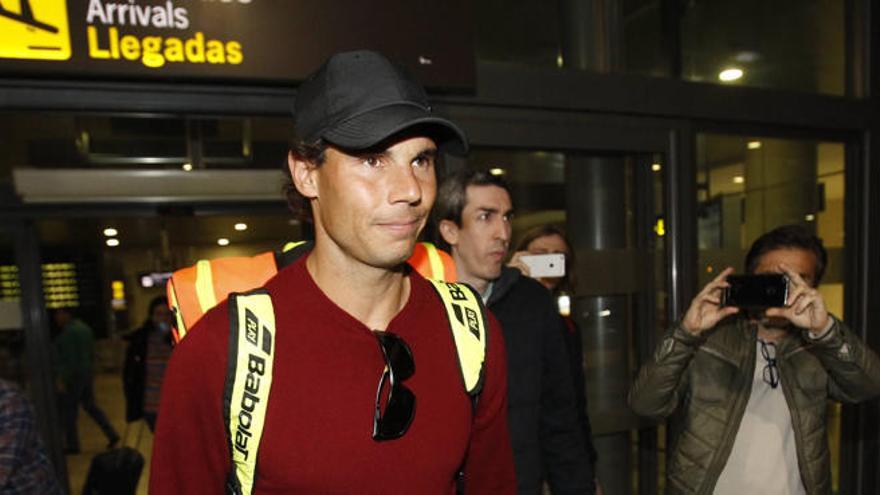 Rafa Nadal, a su llegada a Valencia.