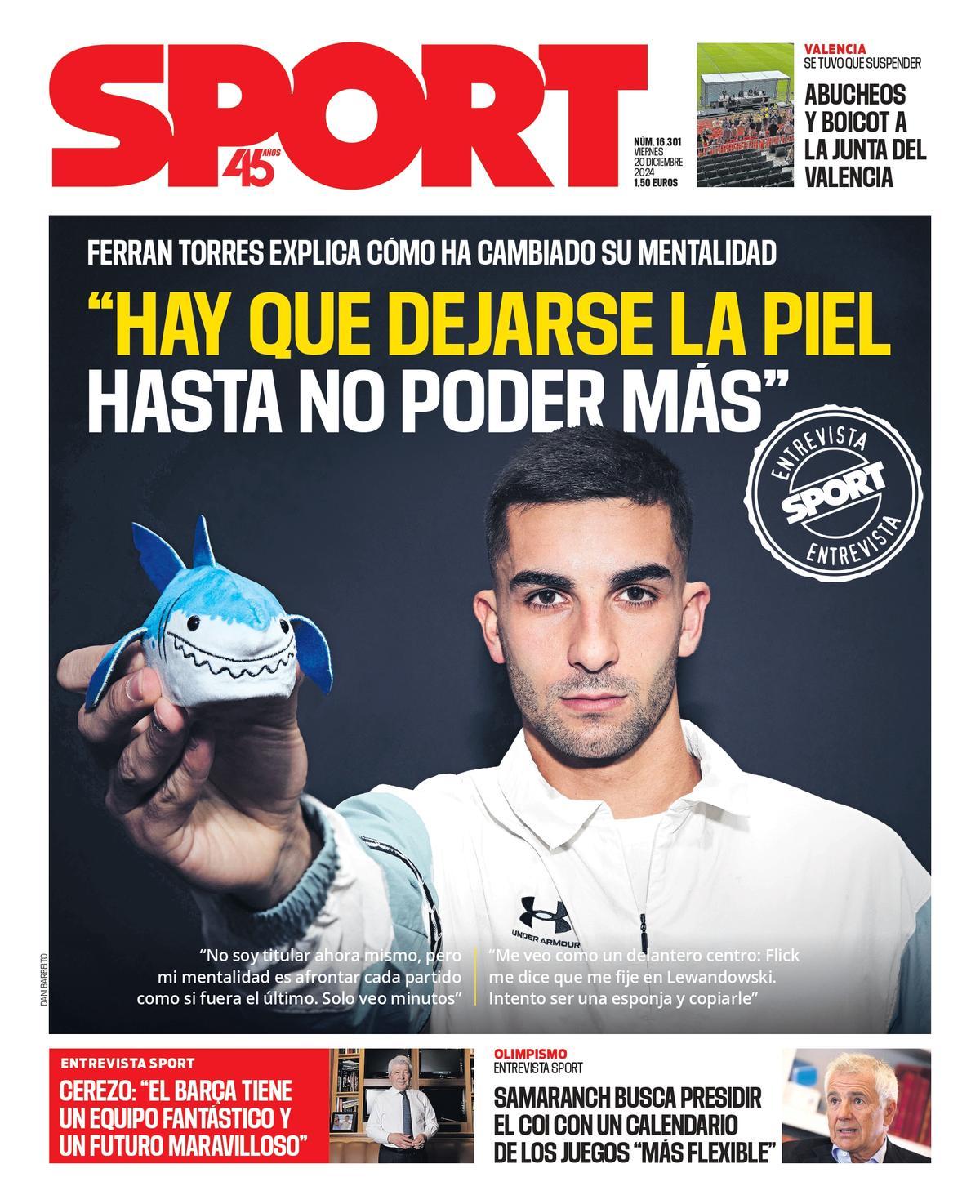 La portada SPORT de este viernes 20 de diciembre