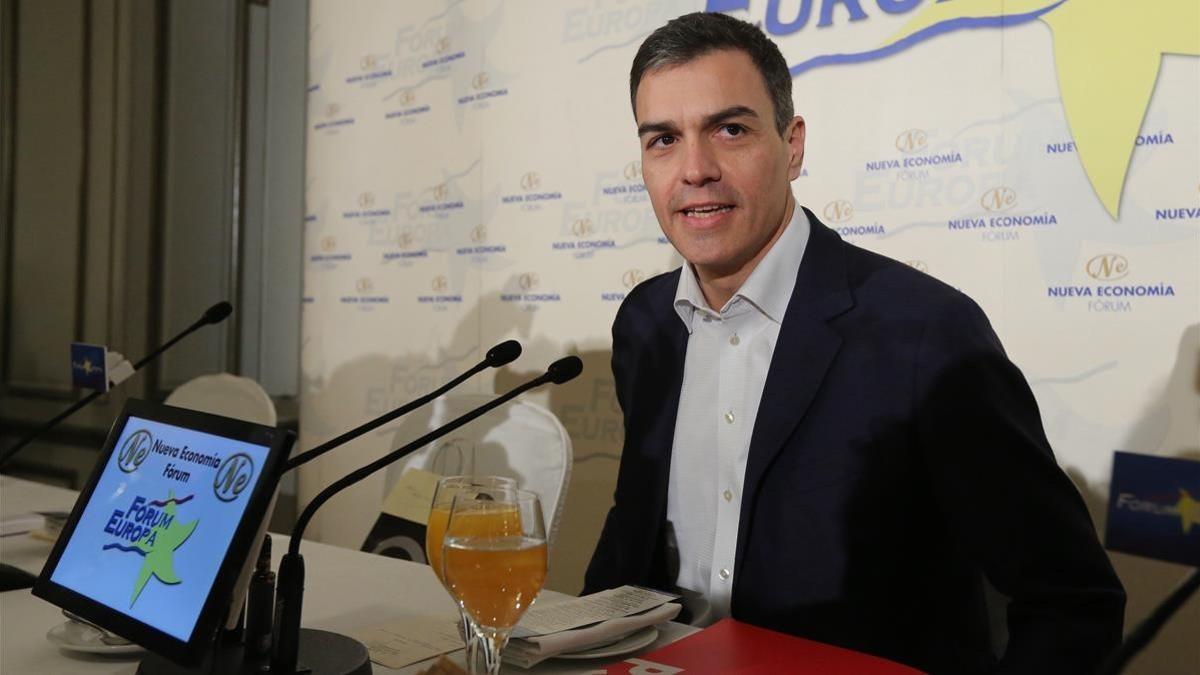 Pedro Sánchez interviene en los desayunos Fórum Europa.