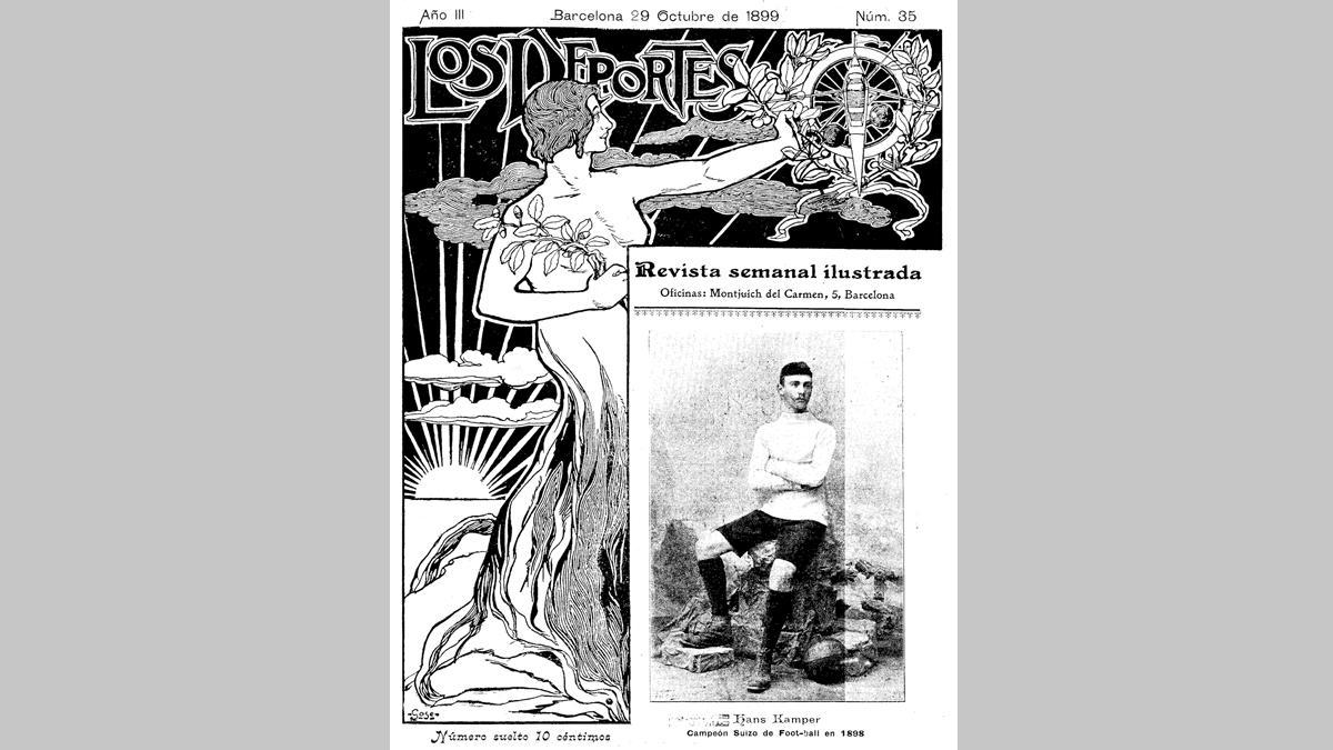 Una imagen de Gamper en la portada de 'Los Deportes' del 29 de octubre de 1899