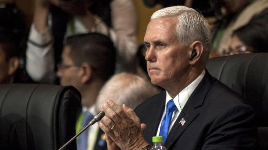 Mike Pence, en la Cumbre de las Américas de Lima.