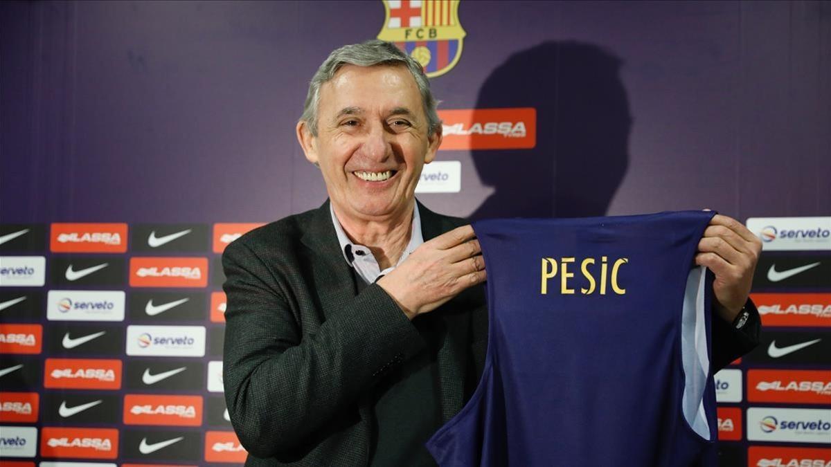 Presentación de Svetislav Pesic como nuevo entrenador del FC Barcelona de baloncesto.