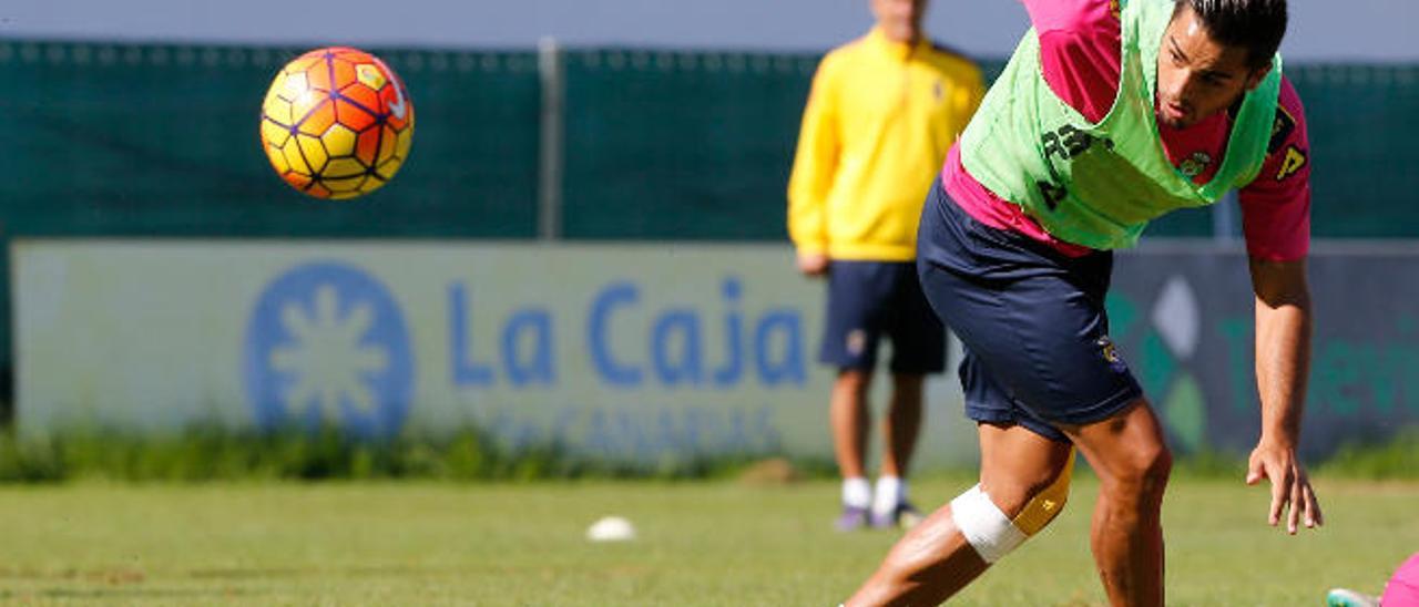 David Simón, durante el entrenamiento de ayer en Barranco Seco.