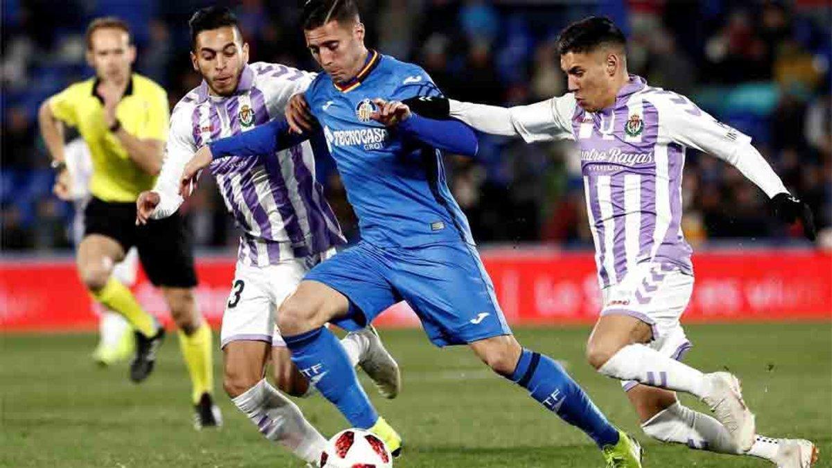 Sergi Guardiola, en un duelo ante el Valladolid