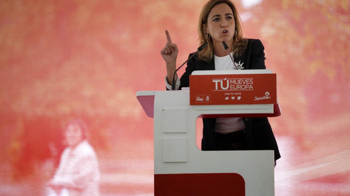 Chacón, durante un mitin de la campaña, en Madrid, la semana pasada.