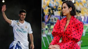 El futbolista Marco Asensio y la cantante Dua Lipa.