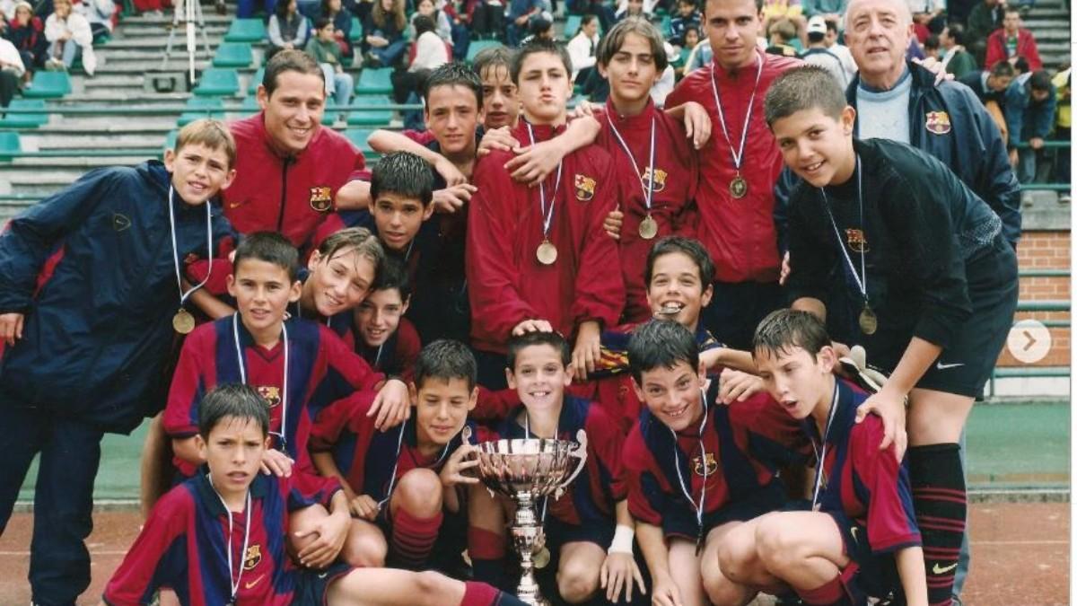Victor Rodríguez ern su etapa de alevín en el Barça