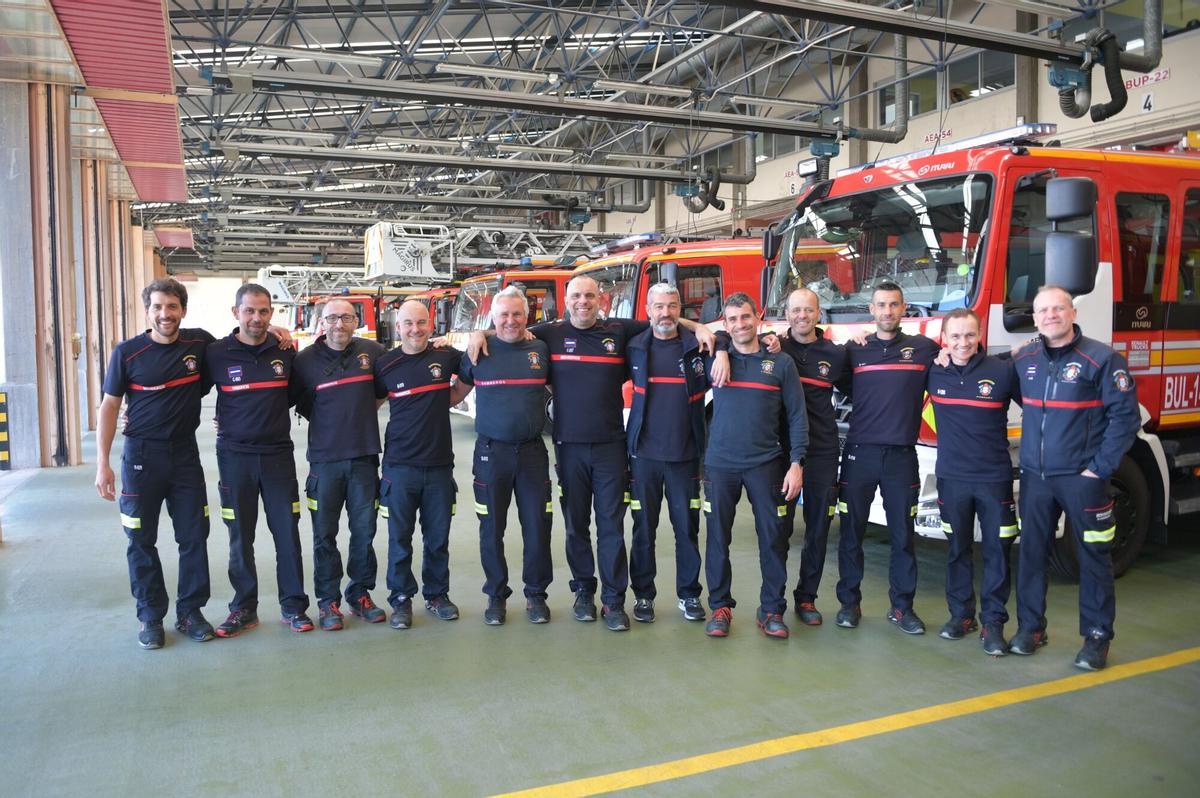Los bomberos de A Coruña en el parque de bomberos