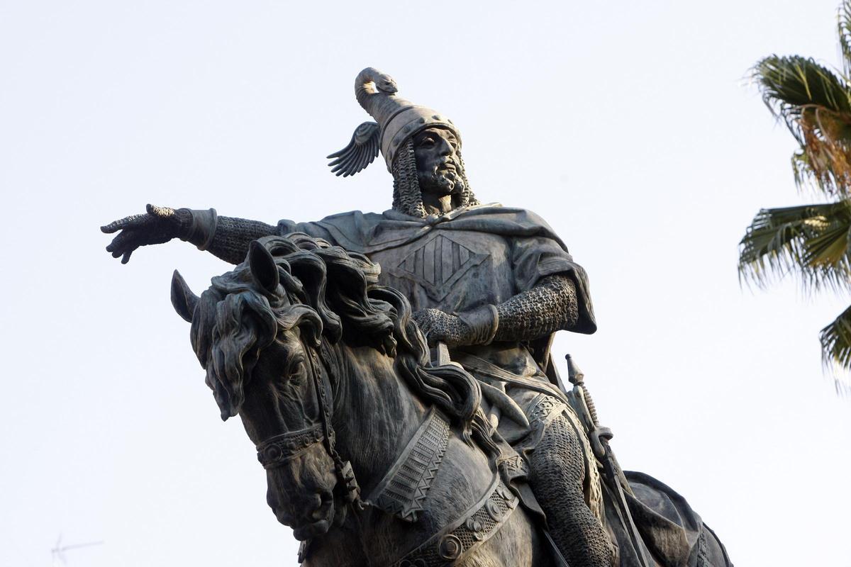 Estatua de Jaume I en Valencia.