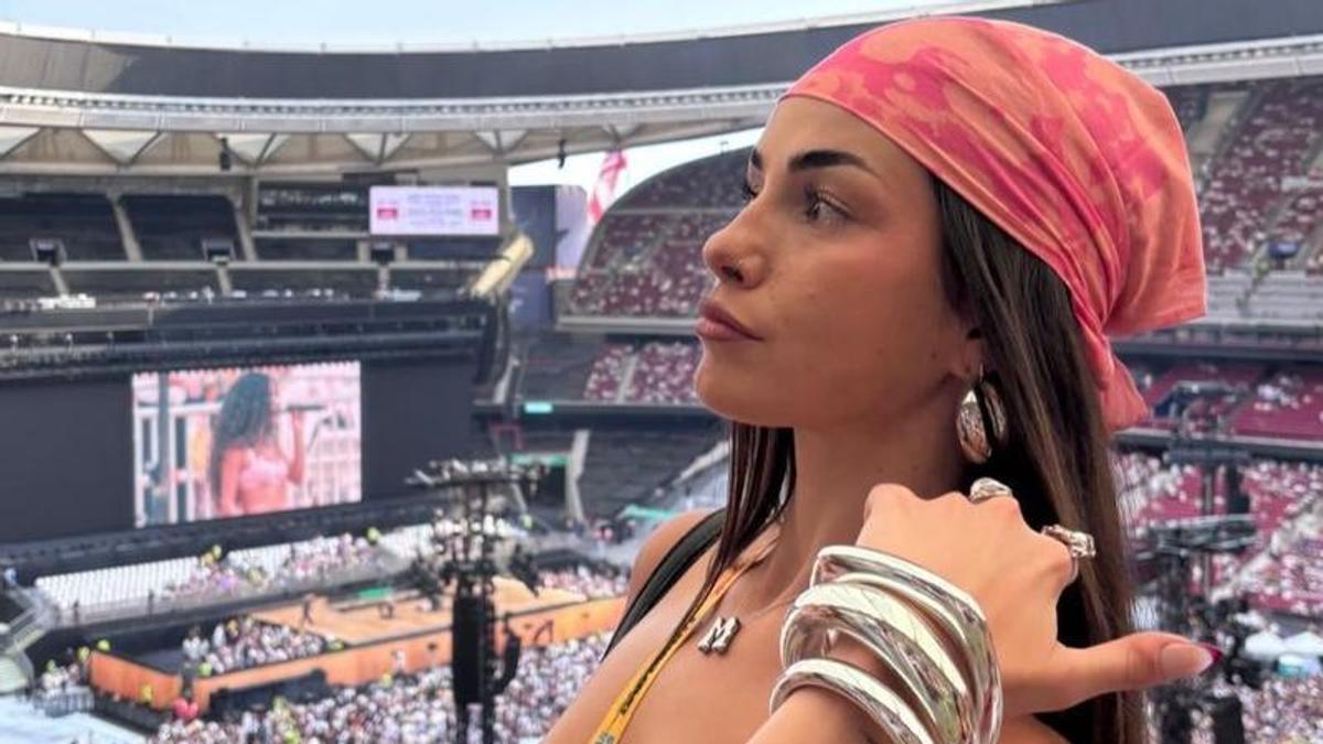 Marina Lajusticia, en el primer concierto que Bad Bunny ofreció en el Estadio Metropolitano en Madrid.
